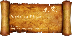 Almásy Kinga névjegykártya